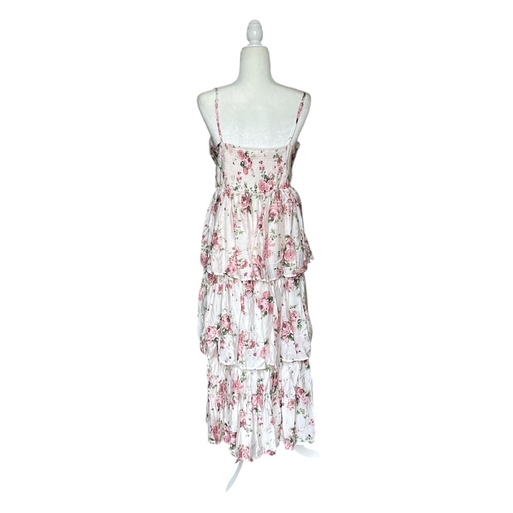 NWT By The River Charming Floral Midi Dress Bow Tiered Cottagecore Easter Deess - Picture 9 of 12